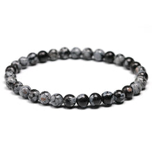 Load image into Gallery viewer, Natural Snowflake Obsidian 6/8/10/12mm Chakra Wrist Mala Beaded Bracelet
