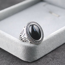 Load image into Gallery viewer, Natural White Chalcedony Opening Adjustable Ring Original Designer Craft Charm Women Thai Silver Brand Jewelry
