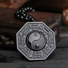 Load image into Gallery viewer, Handcrafted Natural Black Obsidian Ying Yang Amulet Energy Pendant Necklace
