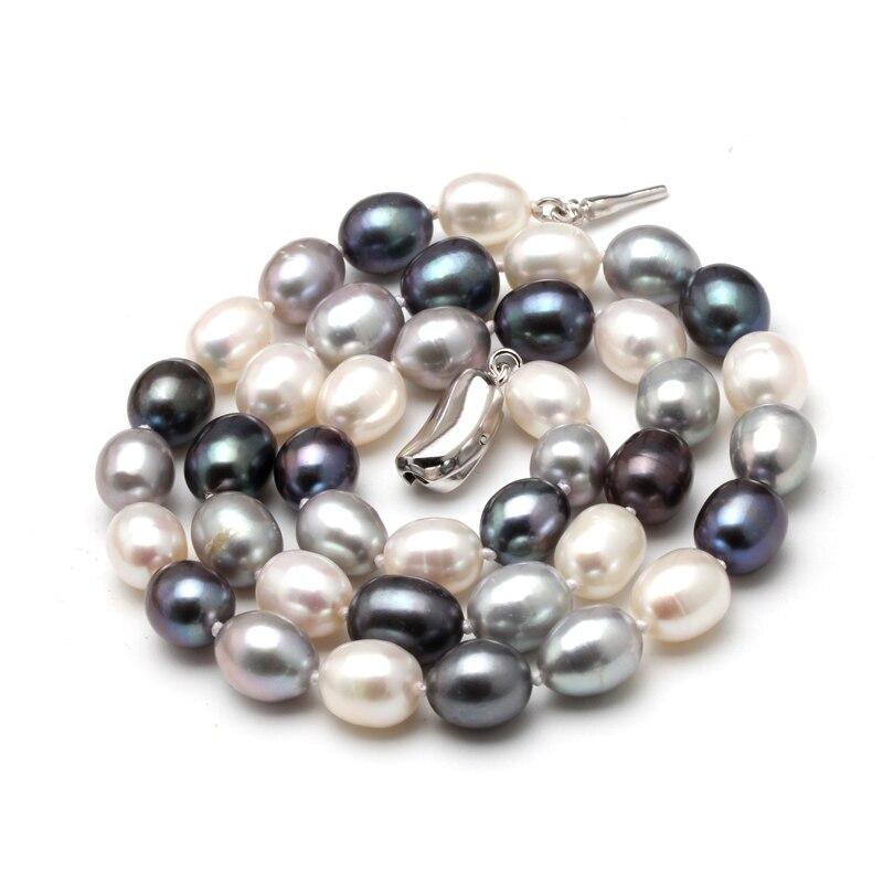 Natural Multi Color Freshwater Pearl Beaded Necklace for Ladies