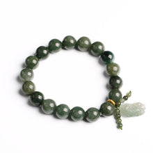 Load image into Gallery viewer, Lokaloca Natural Jade Beaded Good Fortune Piyao Charm Jewelry Bracelet
