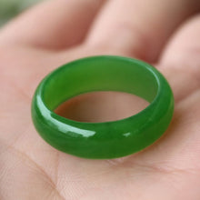 Load image into Gallery viewer, Lokaloca Handcrafted Natural Green Hetian Jade Ring Jewelry
