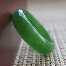 Load image into Gallery viewer, Lokaloca Handcrafted Natural Green Hetian Jade Ring Jewelry
