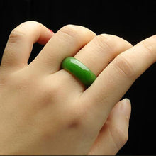 Load image into Gallery viewer, Lokaloca Handcrafted Natural Green Hetian Jade Ring Jewelry
