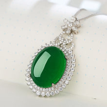 Load image into Gallery viewer, Lokaloca Handcrafted Natural Green Jade Pendant 925 Silver Necklace Jewelry
