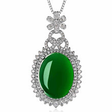 Load image into Gallery viewer, Lokaloca Handcrafted Natural Green Jade Pendant 925 Silver Necklace Jewelry
