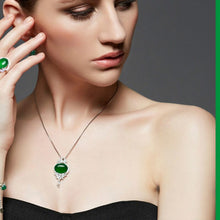 Load image into Gallery viewer, Lokaloca Natural Green Jade Pendant 925 Silver Necklace Jewelry
