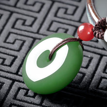 Load image into Gallery viewer, Lokaloca Natural Fine Green Jade Donut Pendant Necklace
