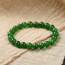 Load image into Gallery viewer, Lokaloca Large Size Natural Green Jade Beaded Bracelet
