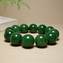 Load image into Gallery viewer, Lokaloca Large Size Natural Green Jade Beaded Bracelet
