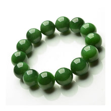 Load image into Gallery viewer, Lokaloca Large Size Natural Green Jade Beaded Bracelet
