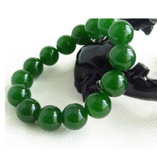 Load image into Gallery viewer, Lokaloca Large Size Natural Green Jade Beaded Bracelet
