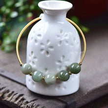 Load image into Gallery viewer, Lokaloca Handcrafted Natural Green Jade Beads Bangle Bracelet
