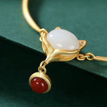 Load image into Gallery viewer, Lokaloca Natural Fine White Jade Chalcedony Fox Bracelet
