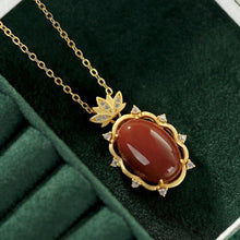 Load image into Gallery viewer, Natural Fine Southern Red Agate Pendant Necklace Vintage Retro Style Unique Craft Women&#39;s Brand Jewelry
