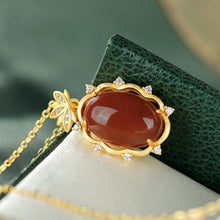 Load image into Gallery viewer, Natural Fine Southern Red Agate Pendant Necklace Vintage Retro Style Unique Craft Women&#39;s Brand Jewelry
