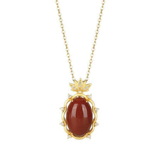 Load image into Gallery viewer, Natural Fine Southern Red Agate Pendant Necklace Vintage Retro Style Unique Craft Women&#39;s Brand Jewelry
