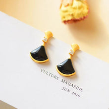 Load image into Gallery viewer, Natural Fine Black Agate Earrings Vintage Style Retro Exquisite Cool Charm Elegant Women&#39;s Brand Jewelry
