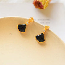 Load image into Gallery viewer, Natural Fine Black Agate Earrings Vintage Style Retro Exquisite Cool Charm Elegant Women&#39;s Brand Jewelry
