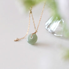 Load image into Gallery viewer, 925 Silver Natural Hetian Jade Good Fortune Donut Pendant Choker Necklace
