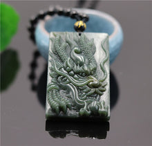 Load image into Gallery viewer, Lokaloca Handcrafted Natural Hetian Jade Dragon Pendant Necklace
