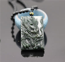 Load image into Gallery viewer, Lokaloca Handcrafted Natural Hetian Jade Dragon Pendant Necklace
