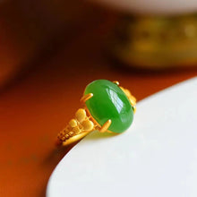 Load image into Gallery viewer, Lokaloca Natural Fine Jade Jasper Butterfly Resizable Open Ring
