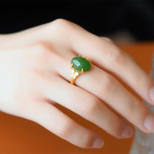 Load image into Gallery viewer, Lokaloca Natural Fine Jade Jasper Butterfly Resizable Open Ring
