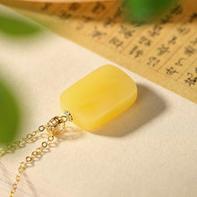 Load image into Gallery viewer, Lokaloca Natural Fine Yellow Jade Pendant Necklace
