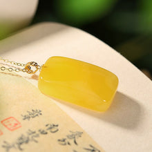 Load image into Gallery viewer, Lokaloca Natural Fine Yellow Jade Pendant Necklace
