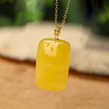 Load image into Gallery viewer, Lokaloca Natural Fine Yellow Jade Pendant Necklace
