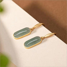 Load image into Gallery viewer, Natural Fine Jade Earrings Vintage Retro Original Design Craftsmanship Charm Women&#39;s Silver Jewelry
