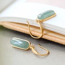 Load image into Gallery viewer, Natural Fine Jade Earrings Vintage Retro Original Design Craftsmanship Charm Women&#39;s Silver Jewelry
