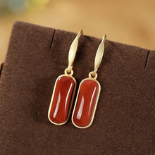 Load image into Gallery viewer, Natural Fine Southern Red Agate Earrings Vintage Retro Original Design Craftsmanship Charm Women&#39;s Silver Jewelry
