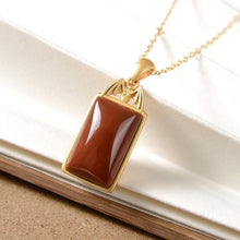 Load image into Gallery viewer, Natural Fine Southern Red Agate Cool Bat Pendant Necklace Vintage Style Retro Creative Unique Craft Charm Women&#39;s Silver Jewelry
