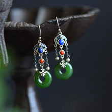 Load image into Gallery viewer, Lokaloca Natural Fine Jade Enamel Porcelain Earrings
