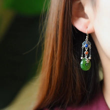 Load image into Gallery viewer, Lokaloca Natural Fine Jade Enamel Porcelain Earrings
