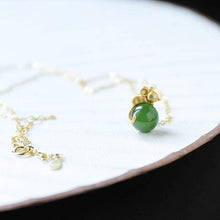 Load image into Gallery viewer, Natural Fine Jade Jasper Mouse Pendant Necklace Retro Unique Craft Charm Women&#39;s Silver Jewelry
