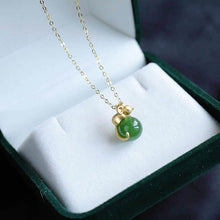 Load image into Gallery viewer, Natural Fine Jade Jasper Mouse Pendant Necklace Retro Unique Craft Charm Women&#39;s Silver Jewelry
