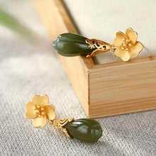 Load image into Gallery viewer, Lokaloca Natural Fine Jade Jasper Orchid Earrings
