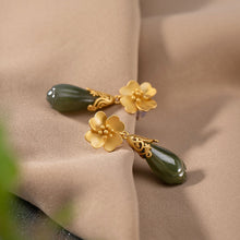 Load image into Gallery viewer, Lokaloca Natural Fine Jade Jasper Orchid Earrings
