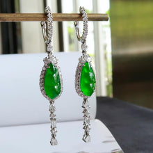 Load image into Gallery viewer, Lokaloca Natural Fine Jade Jasper Bean Water Drop Tassel Earrings
