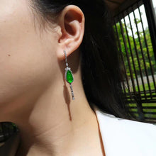 Load image into Gallery viewer, Lokaloca Natural Fine Jade Jasper Bean Water Drop Tassel Earrings
