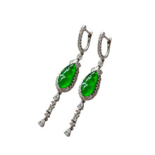 Load image into Gallery viewer, Lokaloca Natural Fine Jade Jasper Bean Water Drop Tassel Earrings
