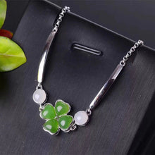 Load image into Gallery viewer, Lokaloca Natural Fine Jade Lucky Clover Bracelet
