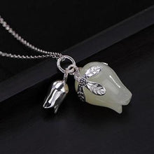 Load image into Gallery viewer, Natural Fine Magnolia Flower Pendant Necklace Vintage Style Retro Exquisite Romantic Charm Women&#39;s Silver Jewelry
