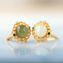 Load image into Gallery viewer, Natural Fine Jade Opening Adjustable Ring Vintage Retro Style Luxury Aristocratic Charm Women&#39;s Silver Jewelry
