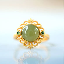 Load image into Gallery viewer, Natural Fine Jade Opening Adjustable Ring Vintage Retro Style Luxury Aristocratic Charm Women&#39;s Silver Jewelry
