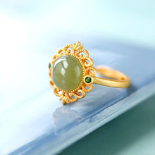 Load image into Gallery viewer, Natural Fine Jade Opening Adjustable Ring Vintage Retro Style Luxury Aristocratic Charm Women&#39;s Silver Jewelry
