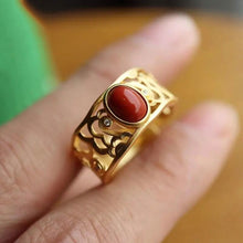 Load image into Gallery viewer, Natural Fine Southern Red Agate Ring Vintage Retro Designer Craft Charm Women&#39;s Brand Silver Jewelry
